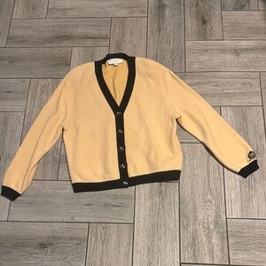 St. John Collection Beige and Black Cardigan